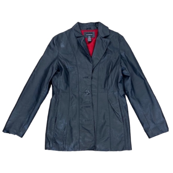 Vintage George Long Line Genuine Leather Jacket - Picture 1 of 7